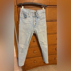 Madewell 9” High Rise Blue Jeans with Distressed Details